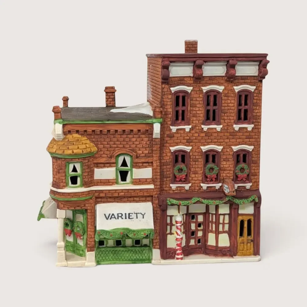 1988 Dept 56 Porcelain Variety Store Barber Shop Christmas Village
